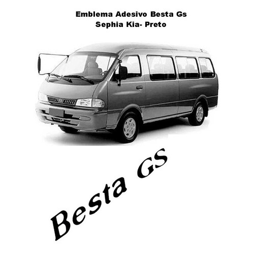Emblema Adesivo Besta Gs Sephia Kia- Preto