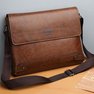 Bolsa De Negócios Dos Homens Pasta Jeep Horizontal Saco Do Mensageiro De Ombro De Couro Casuais Grande Capacidade Computador