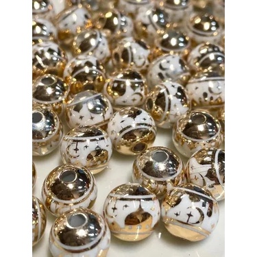 20 Pçs 12mm Miçangas Padrão P/ Pulseiras Pode Misturar Cores
