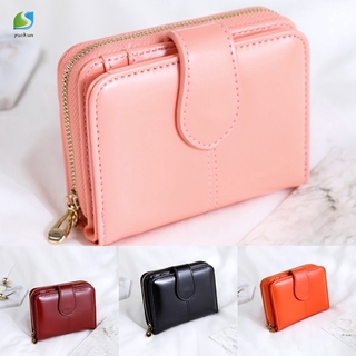Wfg Carteira Feminina De Couro Encerado Curto / Bolsa De Mão / Carteira Titular Do Carrinho O Com Z Por