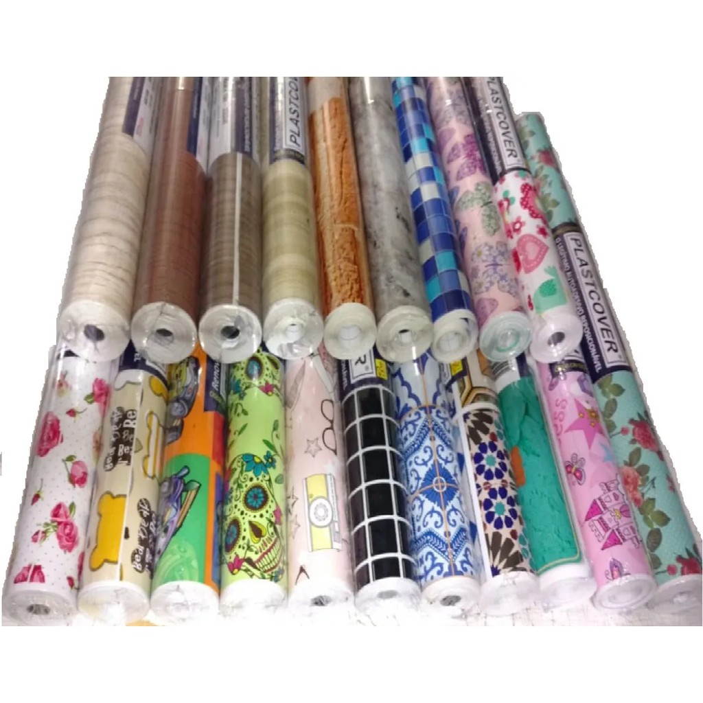 Papel Adesivo Contact Parede Moveis Floral Azulejo Pastilha Lavável 1M X 45CM