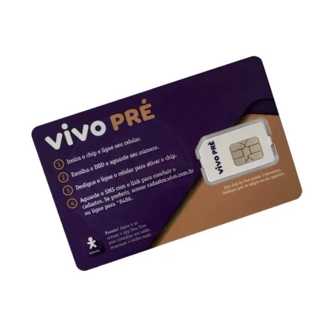 Chip Pré Pago Vivo Claro Tim