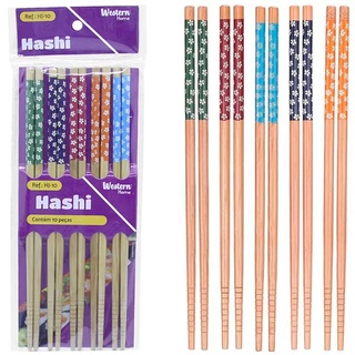 Kit 5 Pares Hashi de Madeira Personalizado P/ Sushi Sashimi | Shopee Brasil