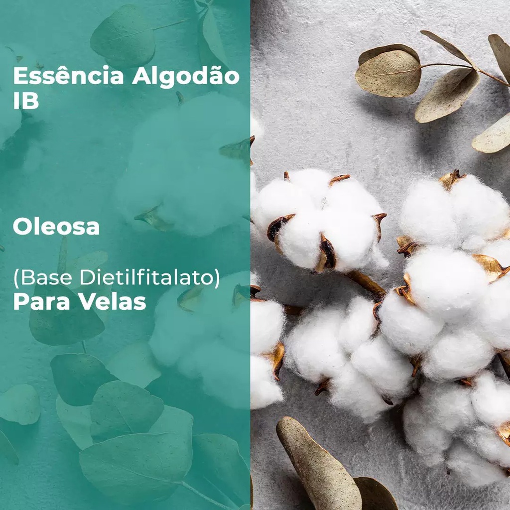 Essência Concentrada Algodão IB - Oleosa (Base Dietilfitalato) Para Velas