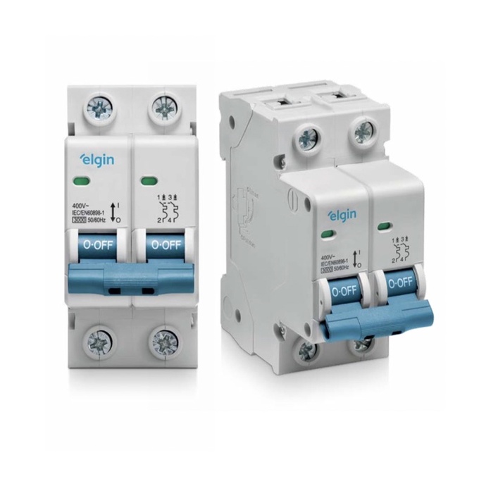 Disjuntor Bipolar Duplo ELGIN 10a, 16a, 20a, 25a, 32a, 40a, 50a, 63a - Homologado INMETRO em Oferta na Shopee