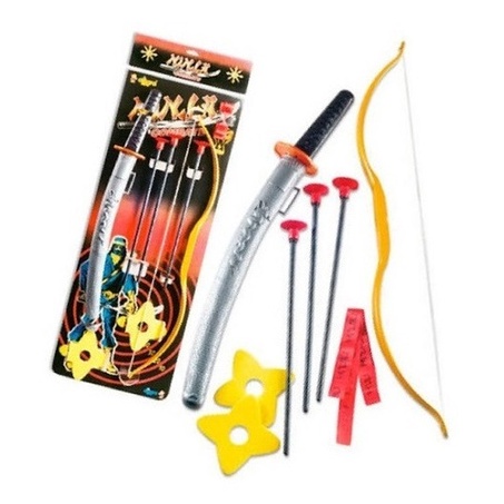 Ninja Infantil Combate Kit Espada + Arco E Flecha + Faixa + Shuriken