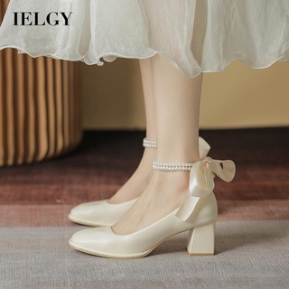 IELGY Bico Quadrado Feminino Com Contas Francesas