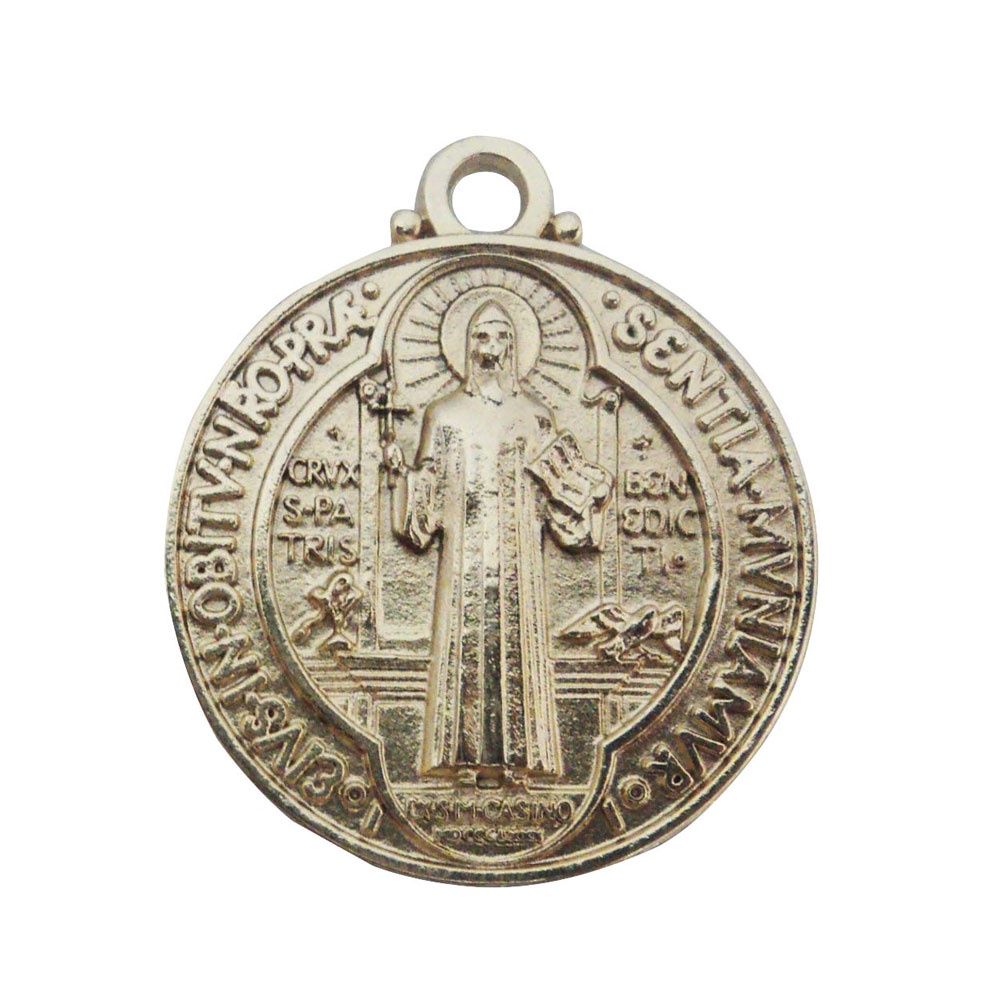 1 Pç Pingente / Medalha Católica de São Bento Dourado - Medalha São Bento - Terço Católico
