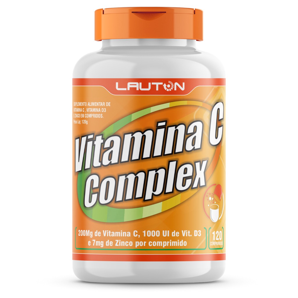 Vitamina C Complex + Vitamina D3 + Zinco 120 Tablets Lauton Shopee Brasil