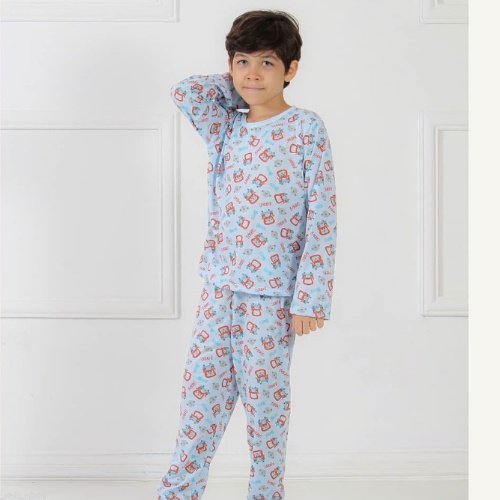 Pijama Frio Menino Manga Longa Tamanhos P M G GG em Algodão Confortável em Oferta na Shopee