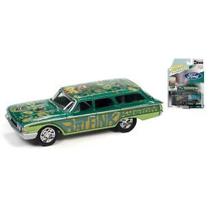 Johnny Lightning 1960 Ford Country Squire Rat Fink (green/teal) Com Lata 1/64