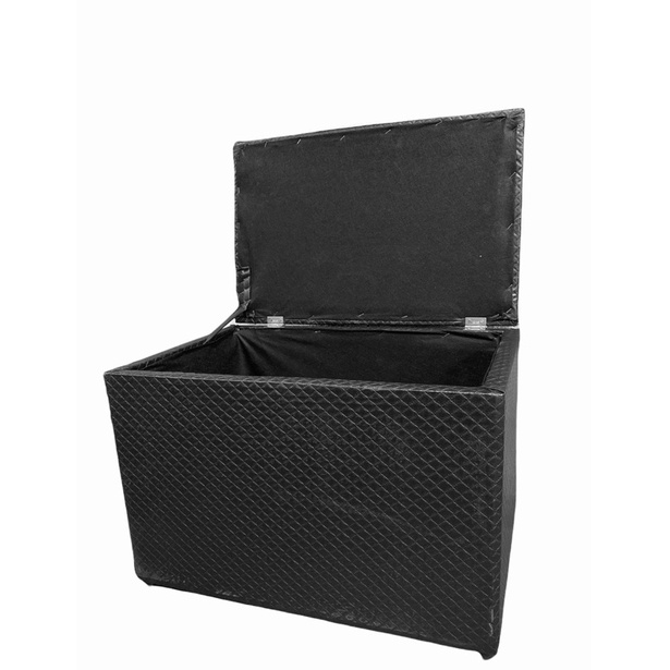Baú Puff Medio 60x40 Courino Quadriculado Decoração Organizador de Objetos em Oferta na Shopee