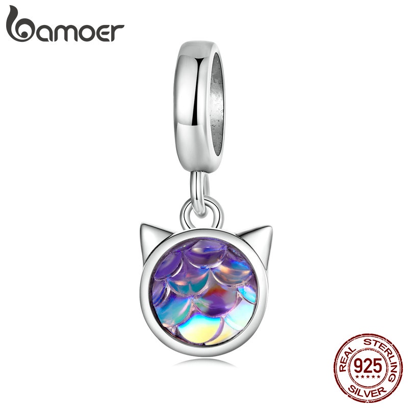 Bamoer Pingente 925 Shimmering Prata Gato Charme Beads Para As Mulheres Menina Diy Colar Pulseira Acessórios em Oferta na Shopee