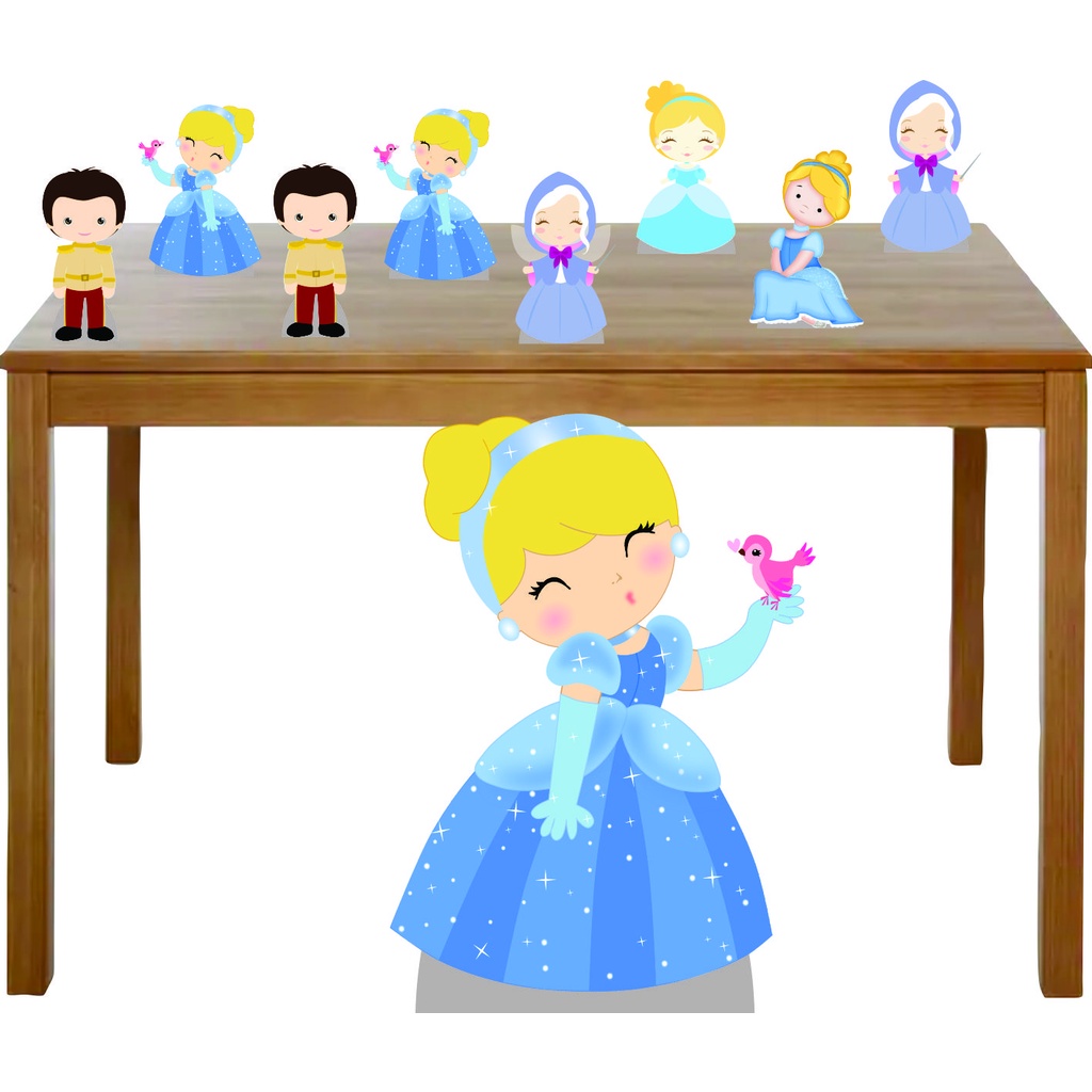 Kit Totens Display CINDERELA CUTE - Display para mesa e chão