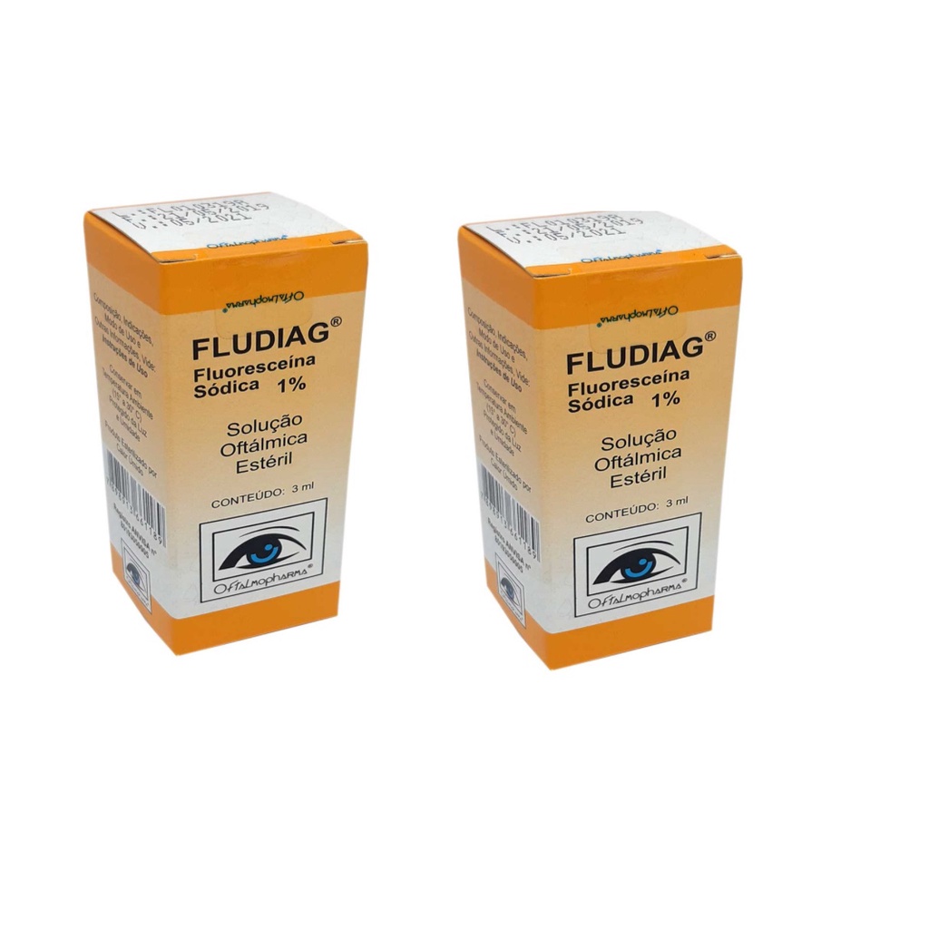 Kit 2 Colírio Fluoresceína Sódica 1% Fludiag