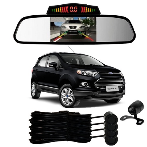 Sensor De Ré + Espelho Camera Ré Ford Ecosport Preto em Oferta na Shopee