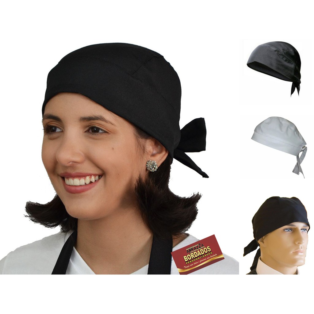 Touca de Cozinha, Bandana de Cheh, Padeiro, Barman, Shopee Brasil