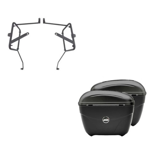Suporte Chapam + Bau Lateral Givi E21 Honda Transalp 700