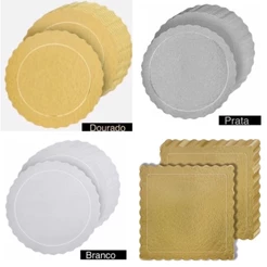 Cake board base laminada para bolos doces confeitaria Cakes Redondos, Quadrados e Retangular(CHOCO)
