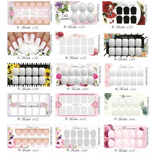 Cartões para adesivos de unhas 500 unidades