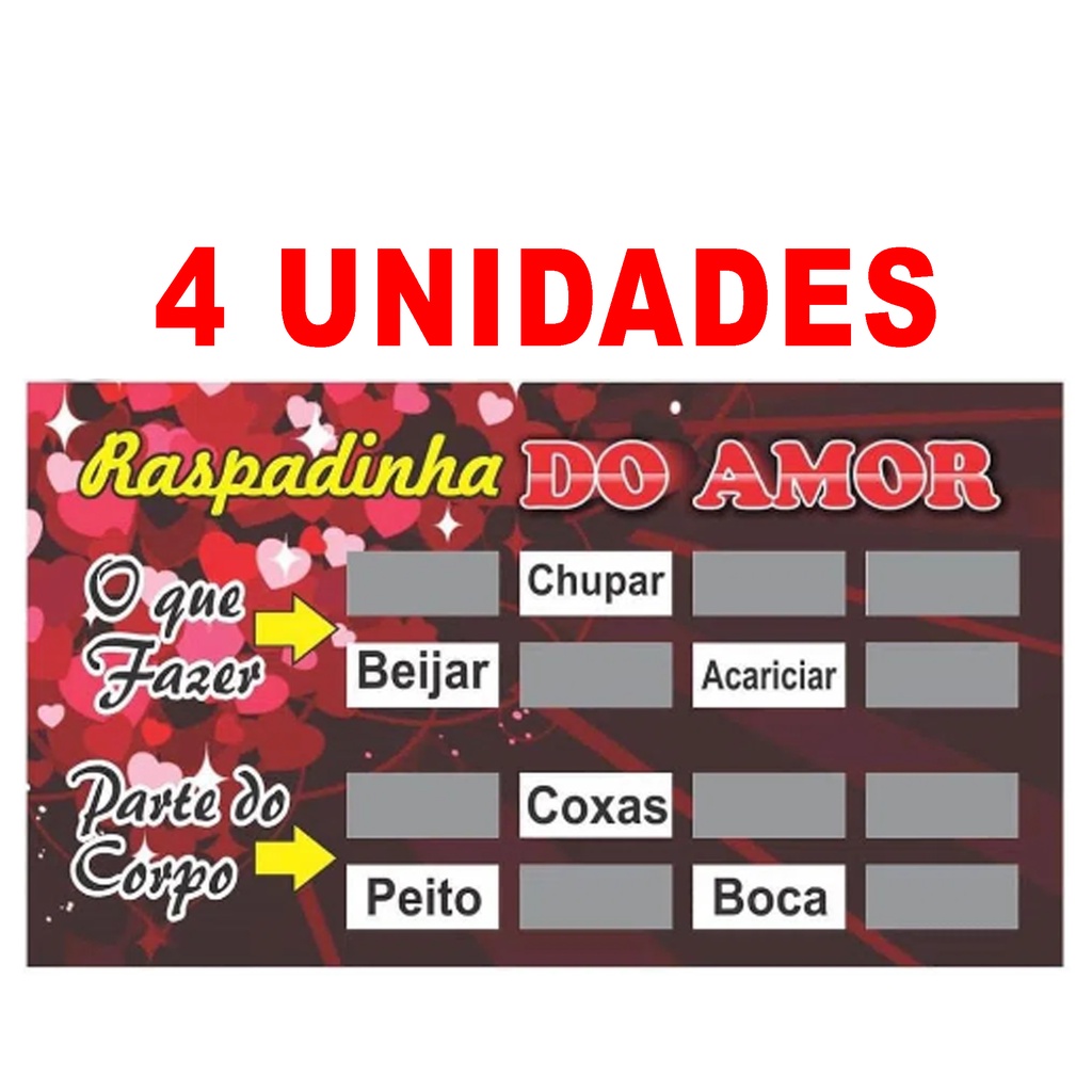 Raspadinhas Eróticas para casal Sex Shop Brincadeira Jogo Atacado