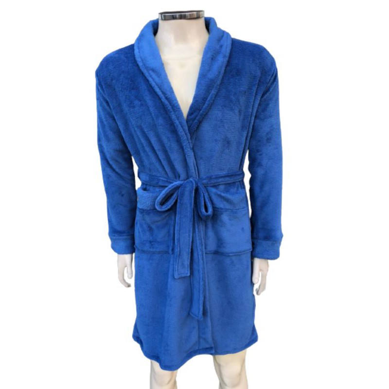 Roupão Robe Masculino Adulto Frio Longo de Plush Manta Soft Veludo Fleece Saída de banho Fábrica Própria