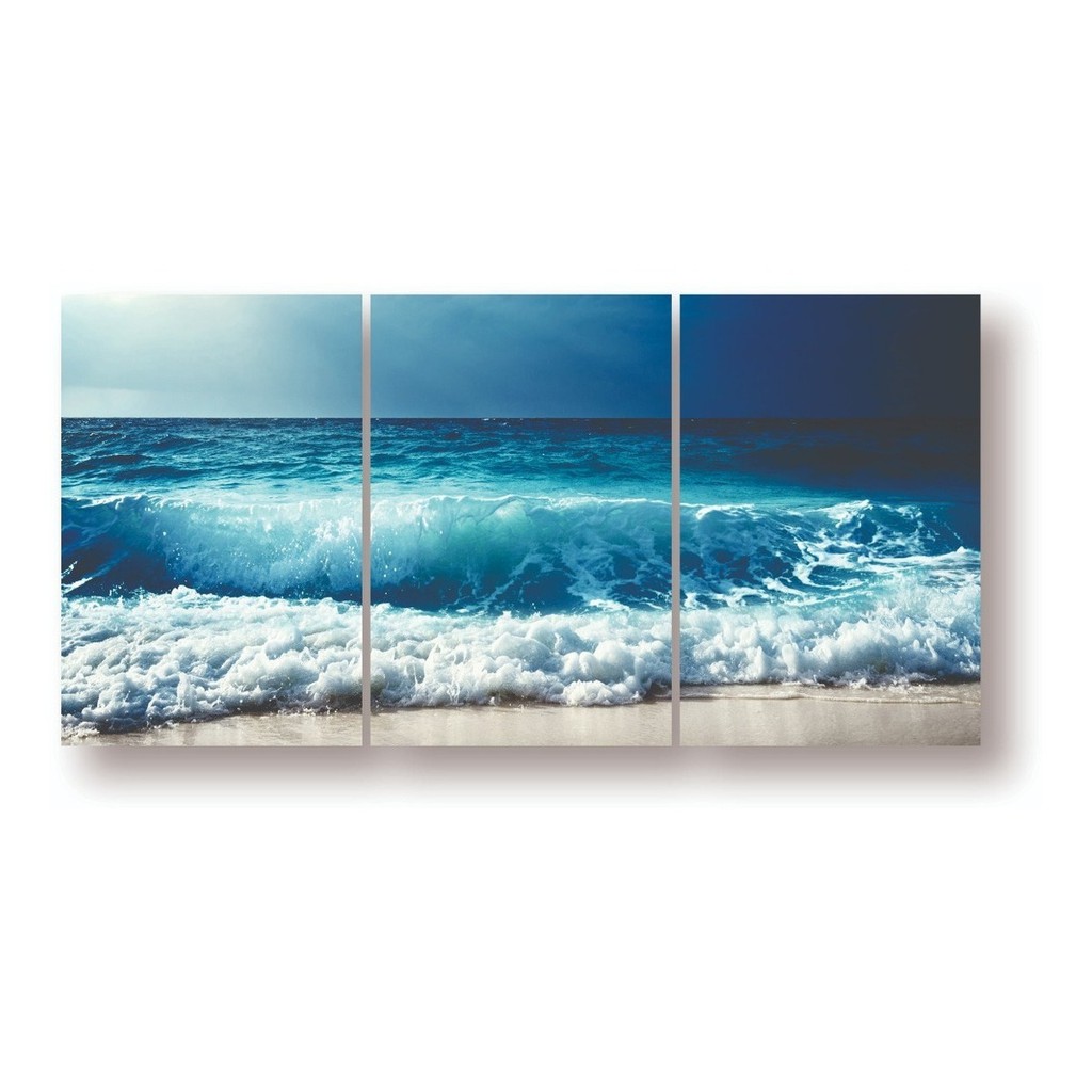 Quadro Mosaico Ondas Do Mar oceano azul paisagens Decoração de Interiores