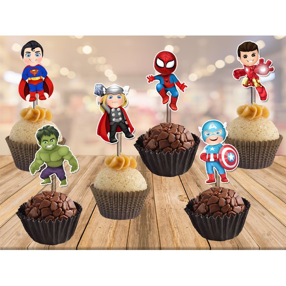 topper vingadores cute - baby - 50 unidades