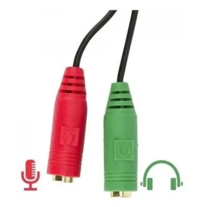 Cabo Adaptador P3 p2 Combo para Fone E Microfone Headset Preto