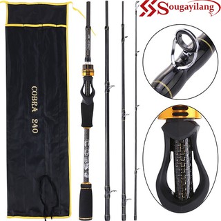Vara de Pesca Sougayilang 1.8M 4 Sections Carbon Fiber Medium Light Action Max Drag 8-10KG