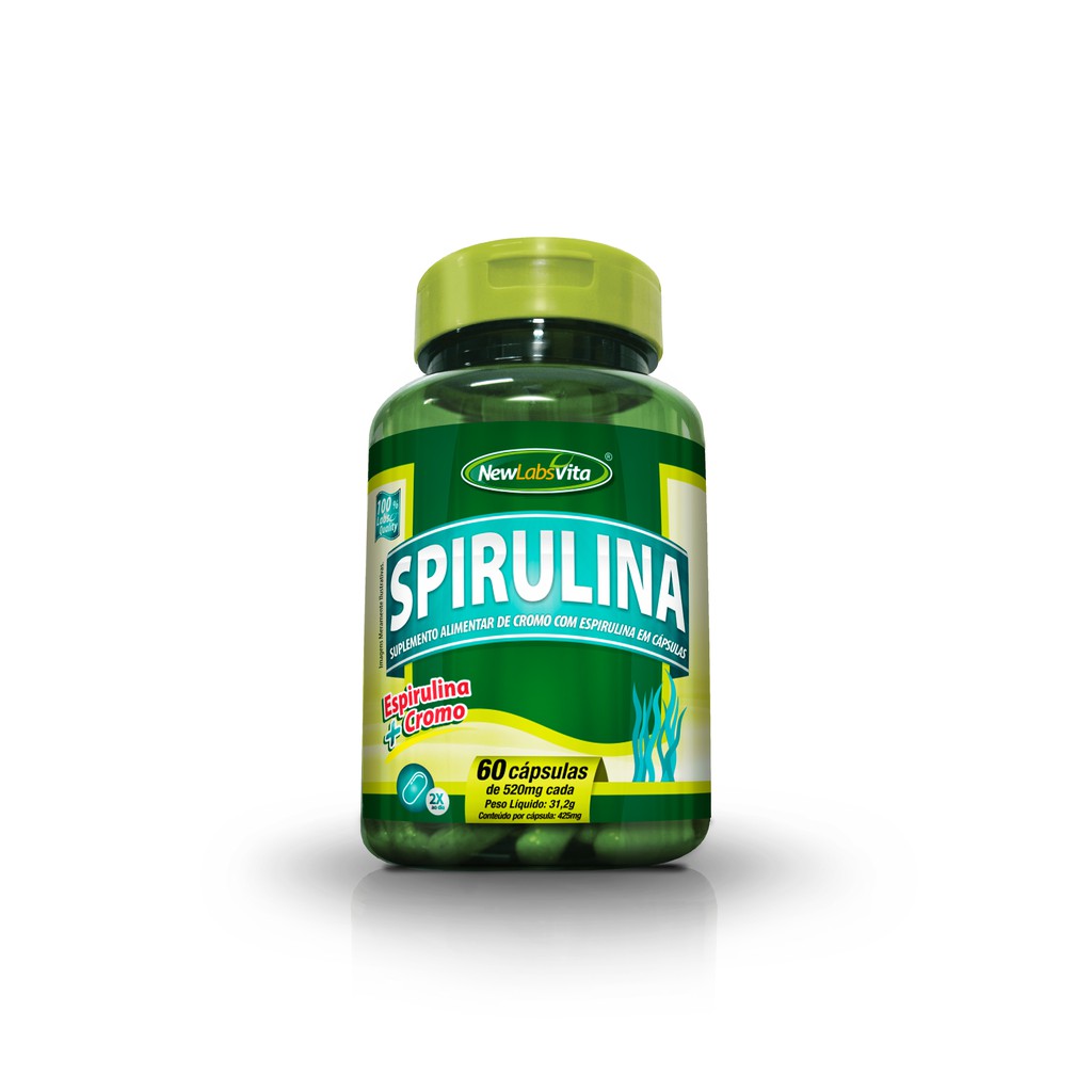 Espirulina + Cromo, Spirulina, 60 Cáps New Labs Vita