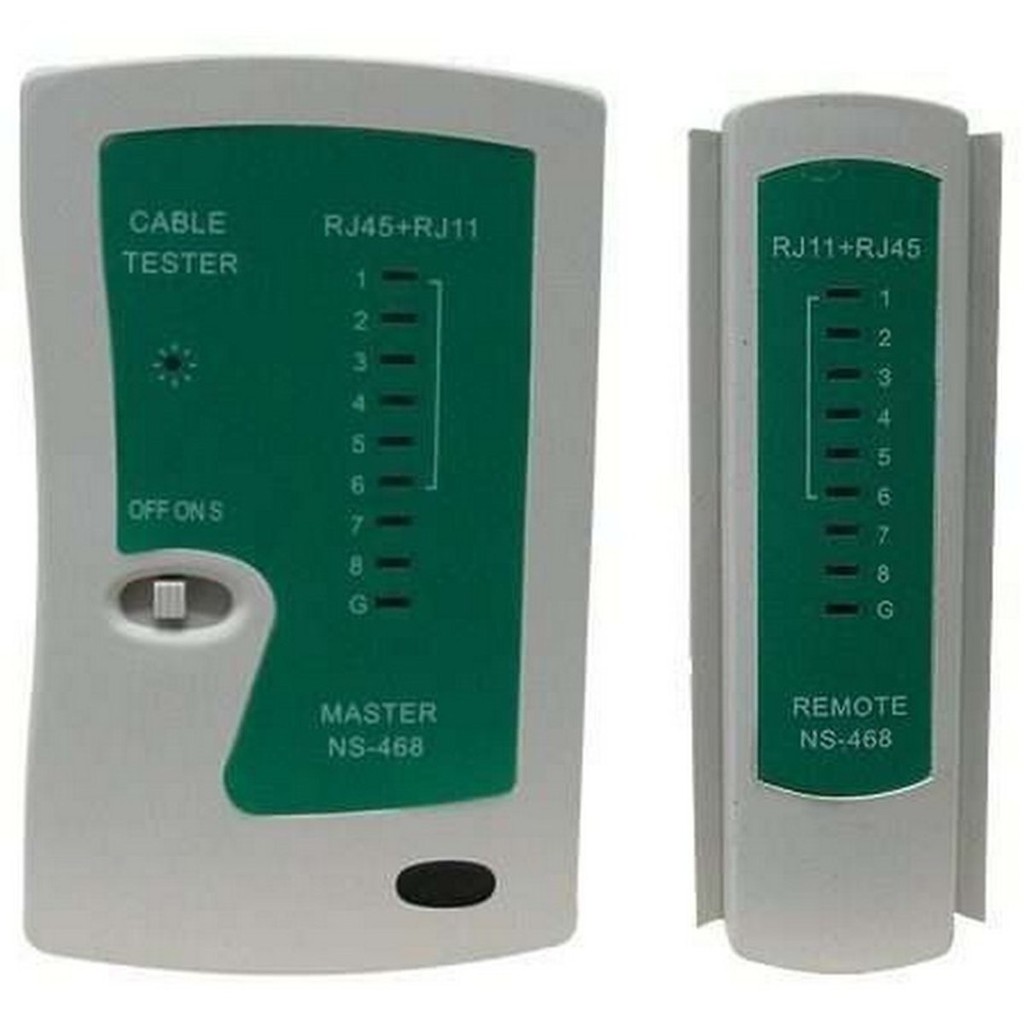 TESTADOR PARA CABO RJ45 E RJ11 = TESTA CABOS DE INTERNET CAT5 CAT5E CAT6 CAT7 = TESTA CABOS DE TELEFONE RJ11 2 VIAS OU 4 VIAS = TESTADOR DE CABO MODULAR