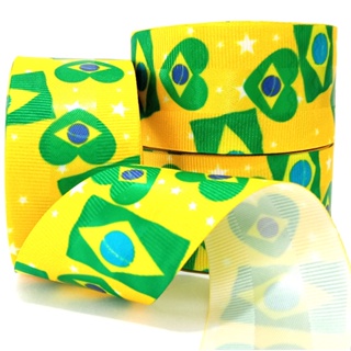 Fita de Gorgorão Brasil Patriota Copa 2026 N9 - Rolo com 10 metros para Laços em Oferta na Shopee
