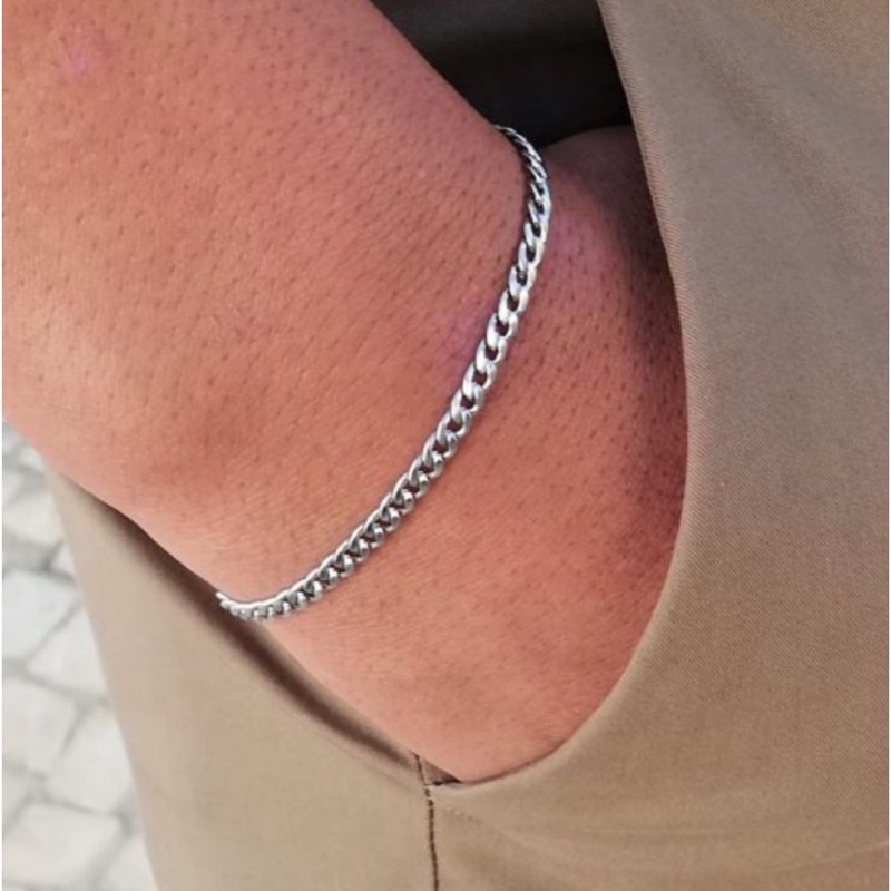 Pulseira fina discreta aço inox 3mm