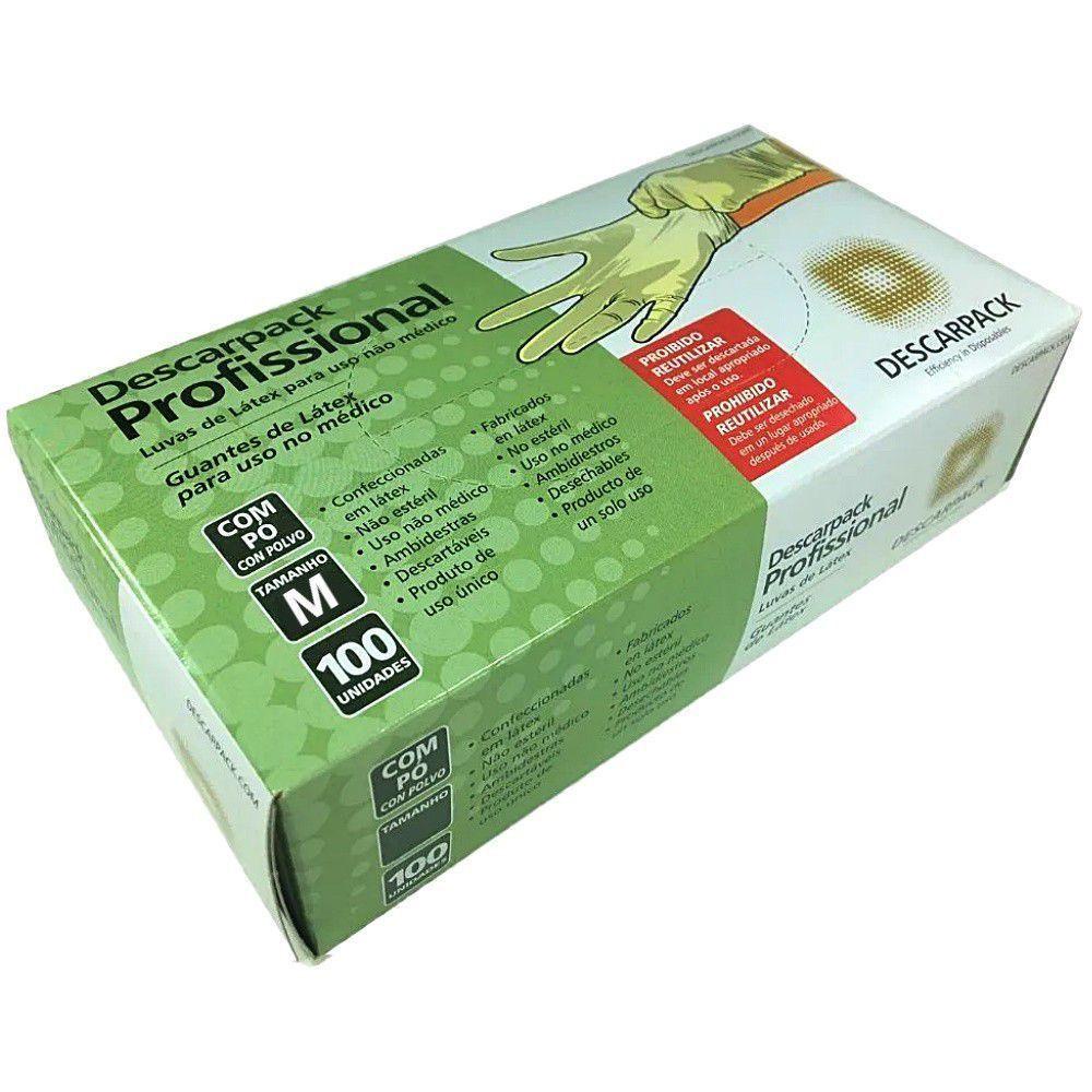 Caixa Master Luva Látex Descartável c/ pó Descarpack - PP, P, M, G (com 20 cartuchos)