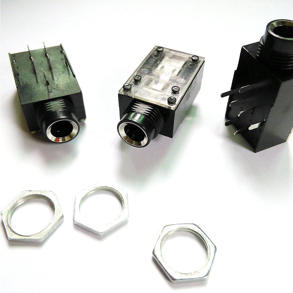 Conector Jack P10 7 pinos porca cromada em Oferta na Shopee