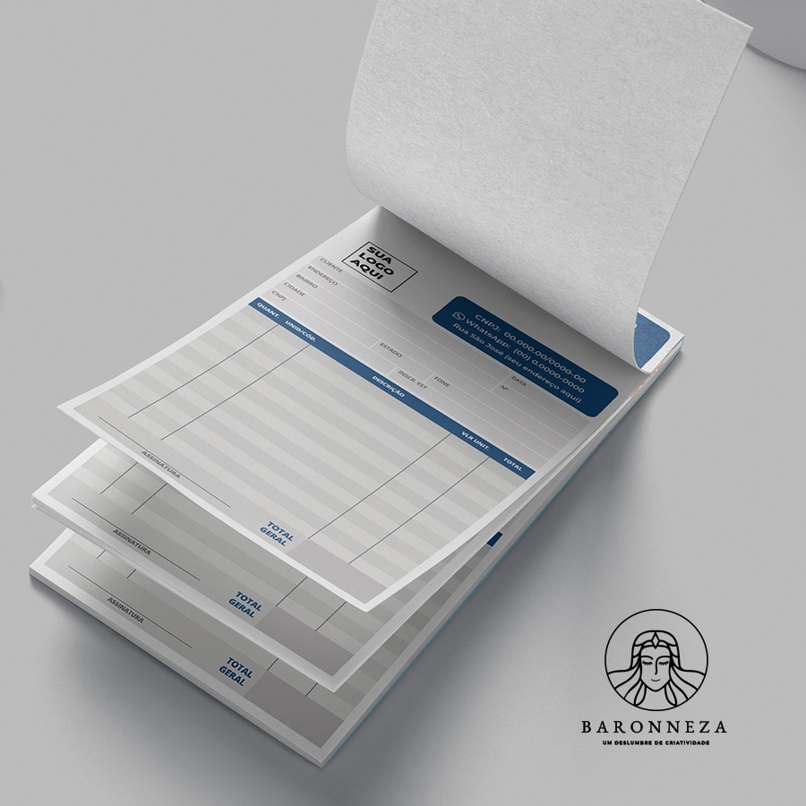 Talão de pedidos Personalizado | Talão de orçamento Personalizado | Bloco de Orçamento e pedidos | 15x21 cm