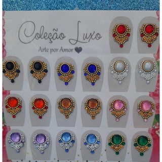 cartelao 10 pares de joias de unhas