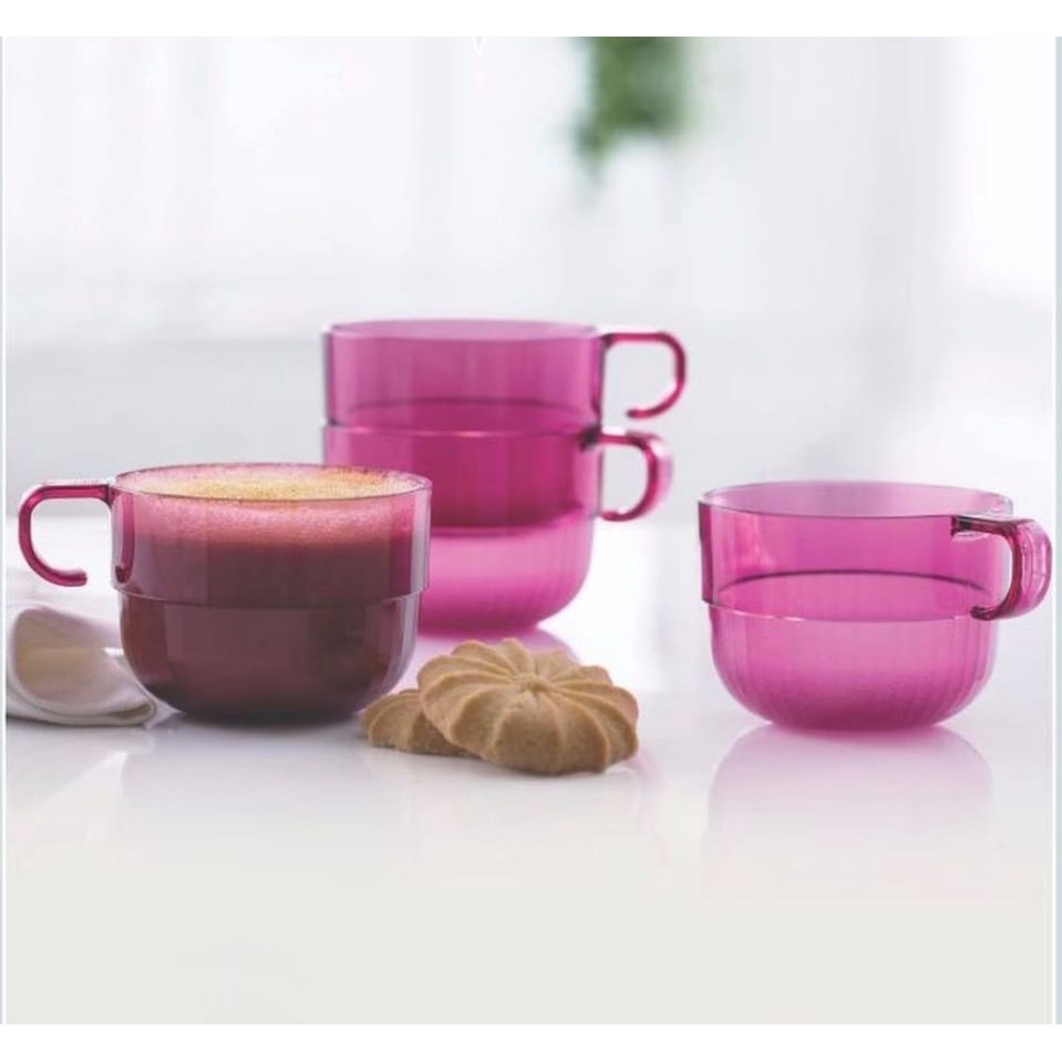 Tupperware Conjunto Xícaras Premier Rosa (180ml) | Shopee Brasil