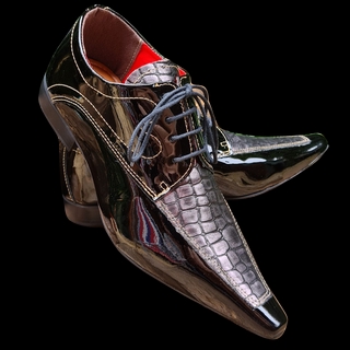 Sapato Masculino Italiano em Couro Social Executivo - Preto - Aligator Ref: 1020