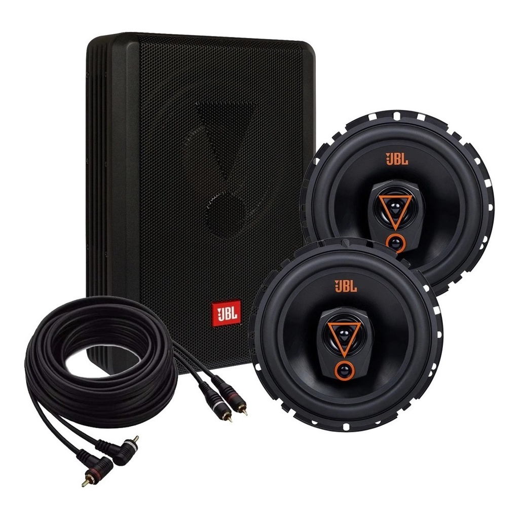 Caixa JBL Ativa Amplificada SW8A-MS 200w + 2 Alto Falantes 6  Multisystem 6TRMS80 160w + RCA