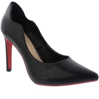 Scarpin Gabriela Salto Fino Recorte Preto
