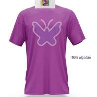 Camiseta Aventureira Roxa 100% Algodão + Pedra do Poder Roxa
