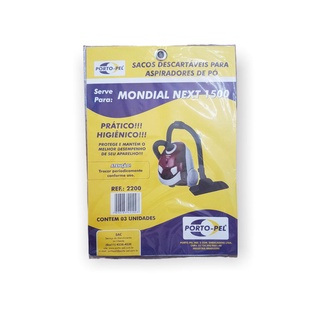 Saco Aspirador P/ Mondial Next 1500 Porto Pel - 3 Unidades (cod. 2200)