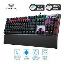 Teclado Gamer Mecânico Usb Metal Blacklight Rgb Aula F2058 em Oferta na Shopee