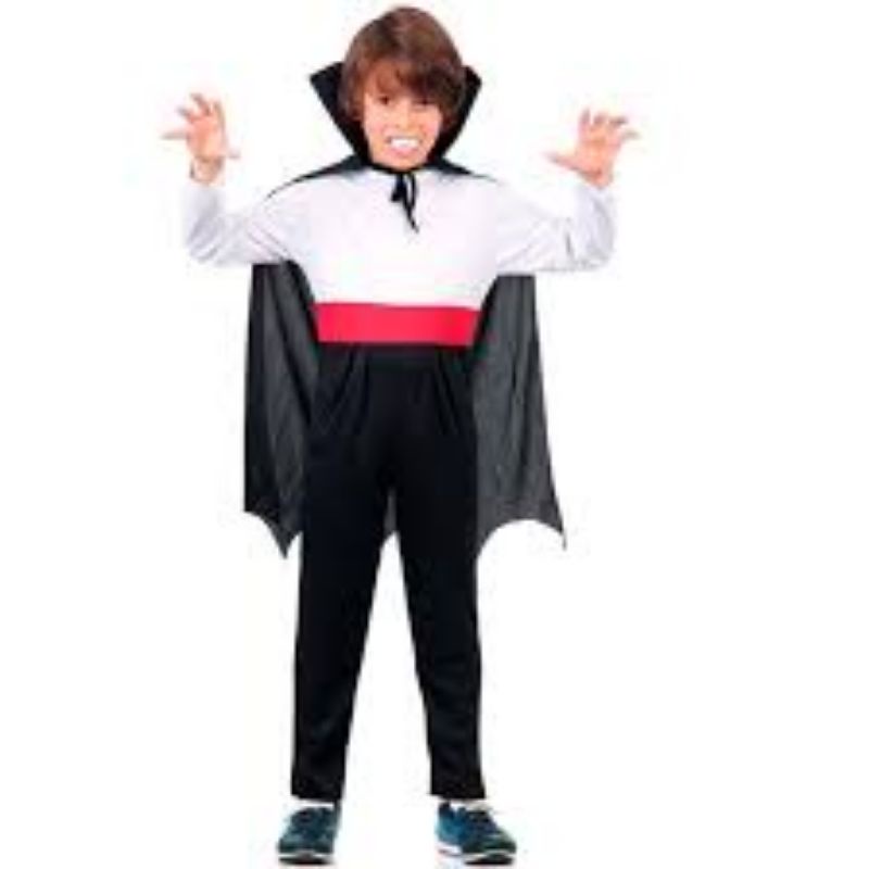capa de vampiro infantil mais dente para festa de halloween em escolas