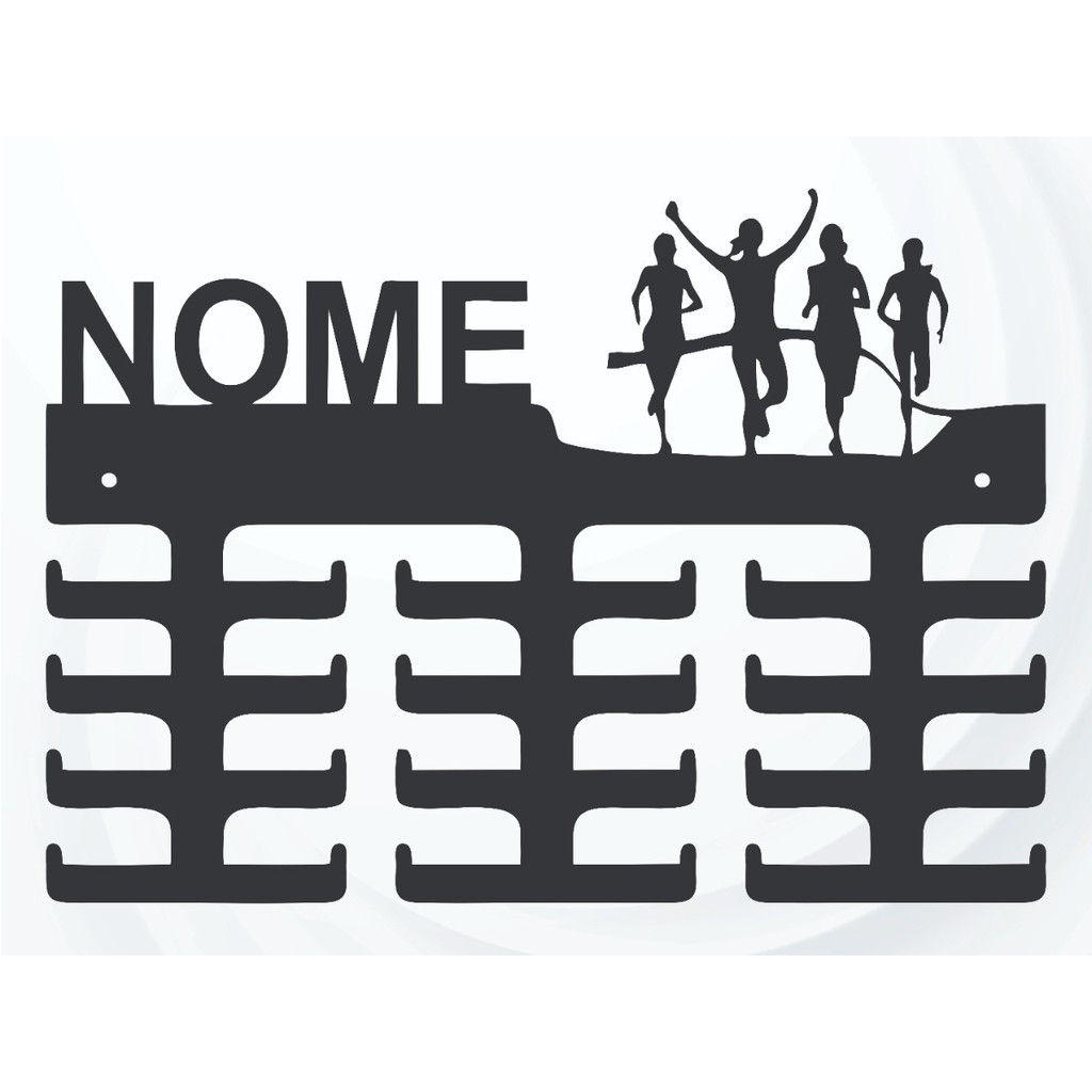 Porta Medalhas Corrida Feminino Mdf 3mm Personalizado +nome Porta Medalhas Corrida Feminino Mdf 3mm Personalizado +nome