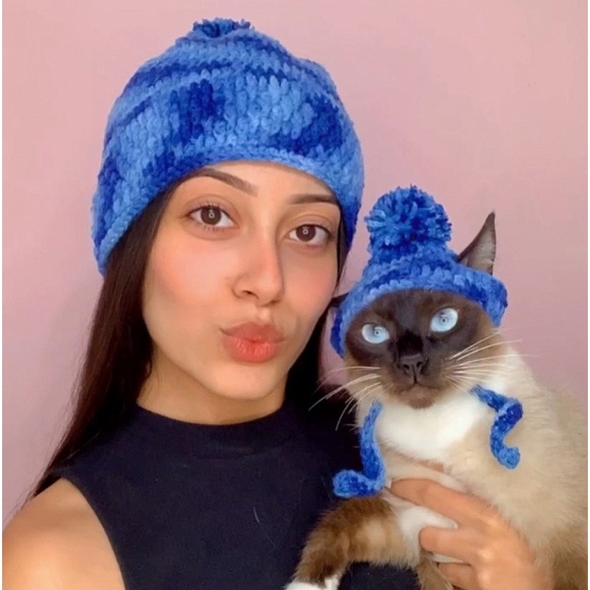 Tal Mãe, tal Pet - kit gorro para mamãe e seu pet - envio imediato