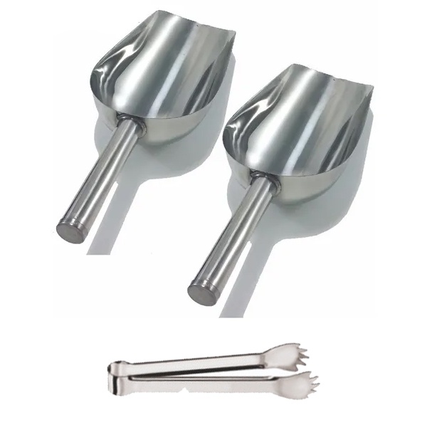 Kit 2 Pa Concha Colher 350ml Pegador Para Gelo Cereais Com Pegador Inox