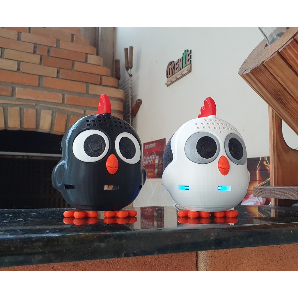Suporte Alexa Echo Dot 4 e Echo Dot 5 Escultura Galinha Pintinho - Presente, decoração criativa